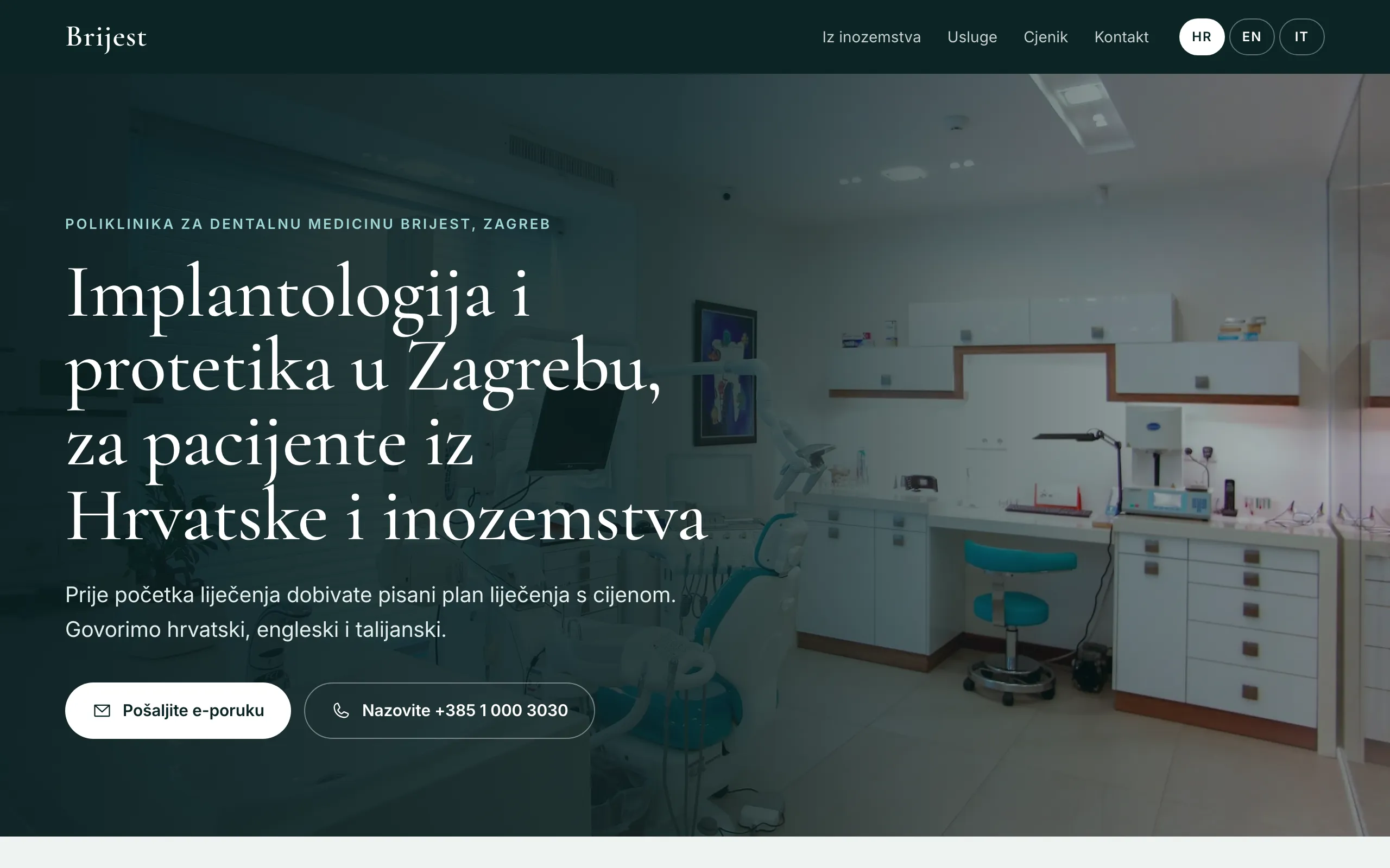 Demo website of the fictional Brijest practice on a computer